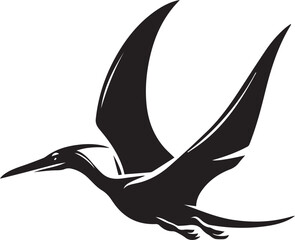 Flying Pteranodon dinosaur bird Silhouette Vector © Ashik Ar