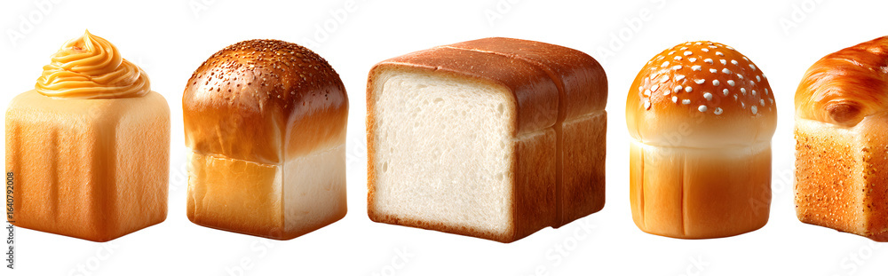 Poster bread png element set on transparent background