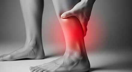 Calf Pain Achy Leg Soreness, Gray Leg and Red Pain Area
