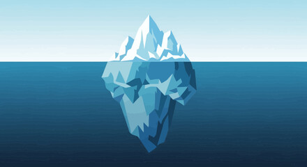 Mysterious Iceberg Floating In Blue Water Depicting Hidden Complexity