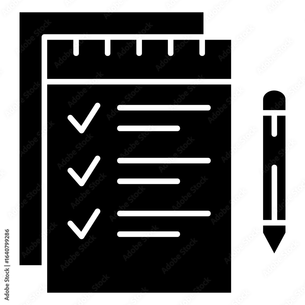 Poster interview note icon element for design
