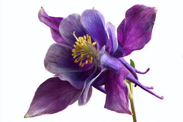 Naklejka premium Detailed Botanical Illustration of a Purple Columbine A Captivating Front View