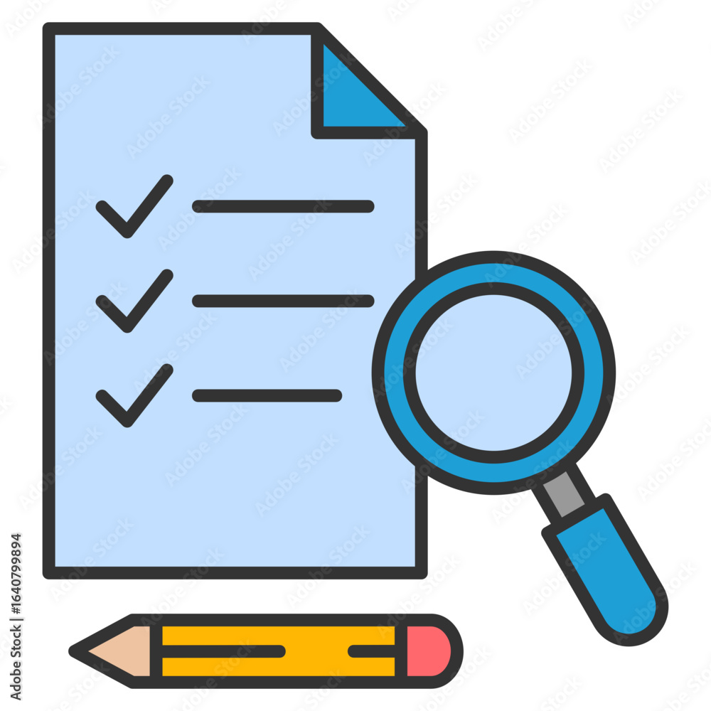 Poster survey form icon element for design