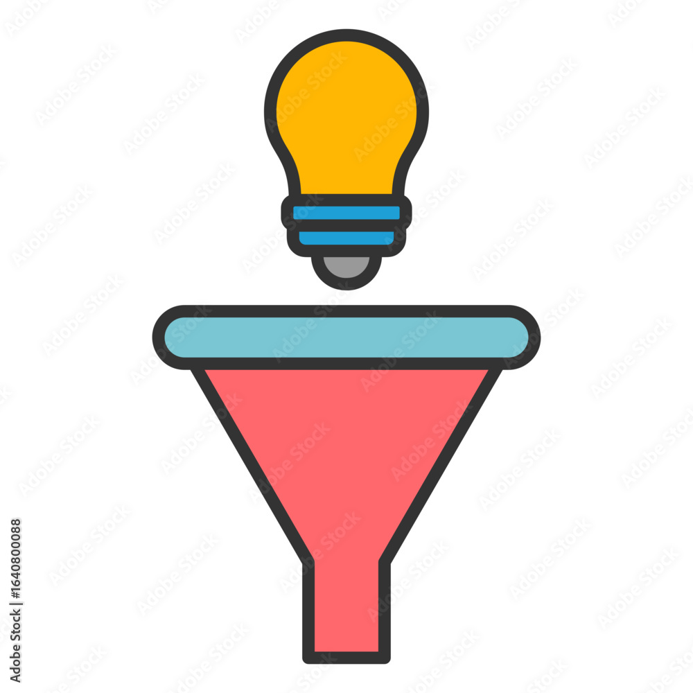 Poster idea funnel icon element for design