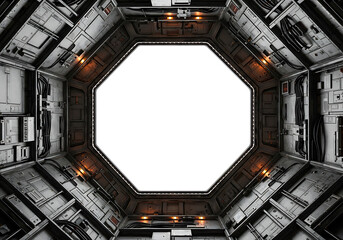 Octagonal spaceship interior cut out