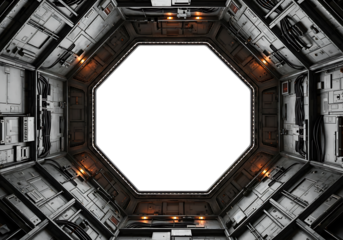 Octagonal spaceship interior cut out