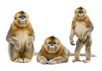 Golden snubnosed monkeys cut out