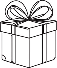 gift box icon in line style