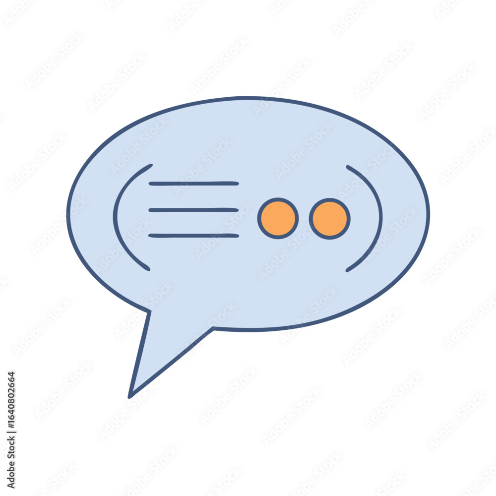 Poster minimalist speech bubble with stylized text representing a conversation or thought