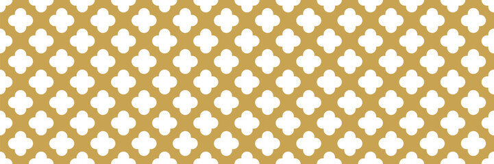 Cloverleaf lincane seamless pattern. Vector template suitable for metal panels, laser cutting, architectural facades, or interior	
