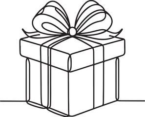 gift box icon in line style