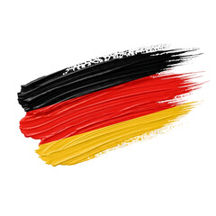 Tricolor Paint Strokes on Transparent Background