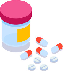 Isometric Medicine and Healthcare Icons Set