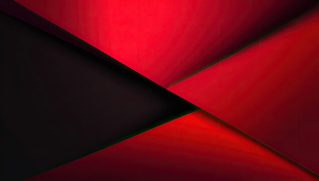 Abstract geometric design, vibrant red and deep black, overlapping triangular shapes