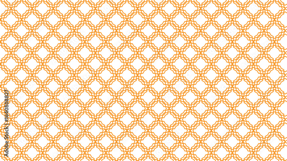 Poster seamless vector art pattern with interlocking grid, golden wave lines, and abstract christmas stars 