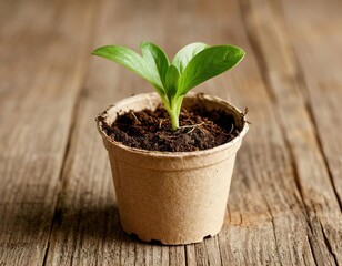 sprout in a paper cup. plant seedlings.