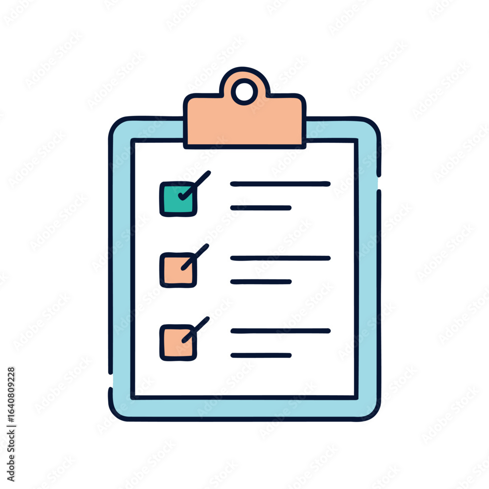 Poster clipboard with a checklist and completed tasks