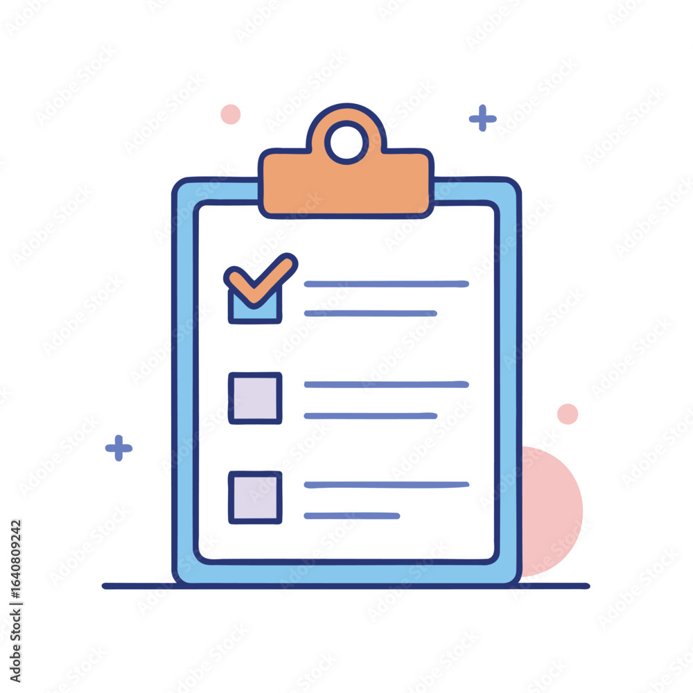 Poster clipboard with checklist and completed tasks