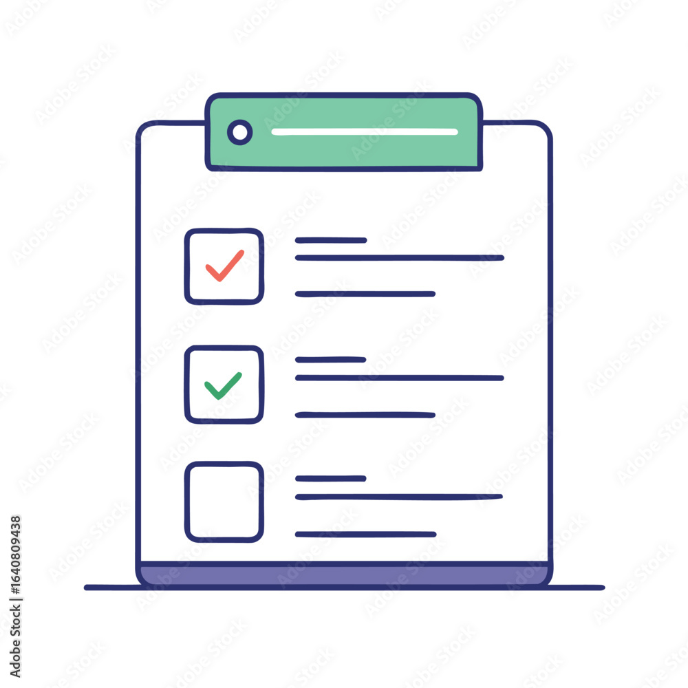 Poster clipboard with a checklist and completed tasks