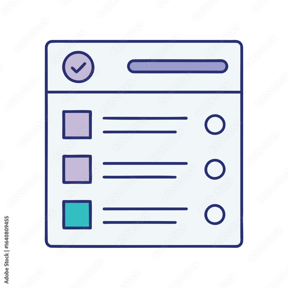 Poster checklist or to do list interface with progress indicators