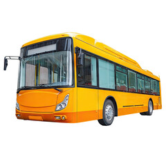 Bright yellow bus, side view