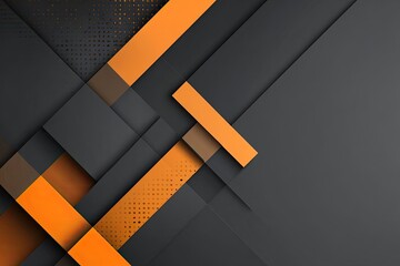 Abstract geometric design with overlapping dark gray and orange squares