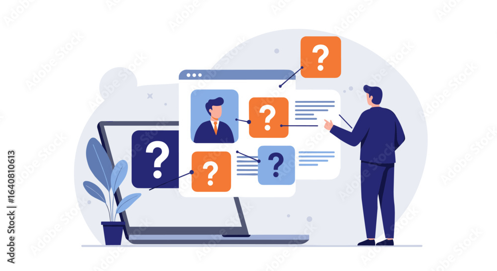 Poster interactive digital workflow presentation in modern office environment