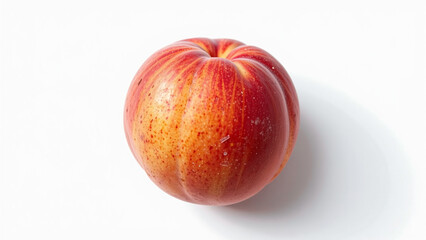 Isolated ripe peach on a white background, perfect for designers, with a clean look, vibrant colors, fresh fruit, delicious snack, healthy food.