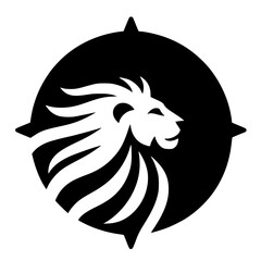 Simple lion logo silhouette vector design