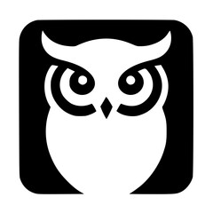 Simple owl logo silhouette vector design