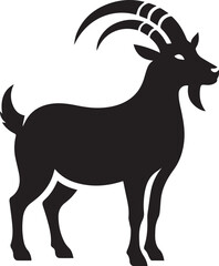 Goat silhouette, vector illustration