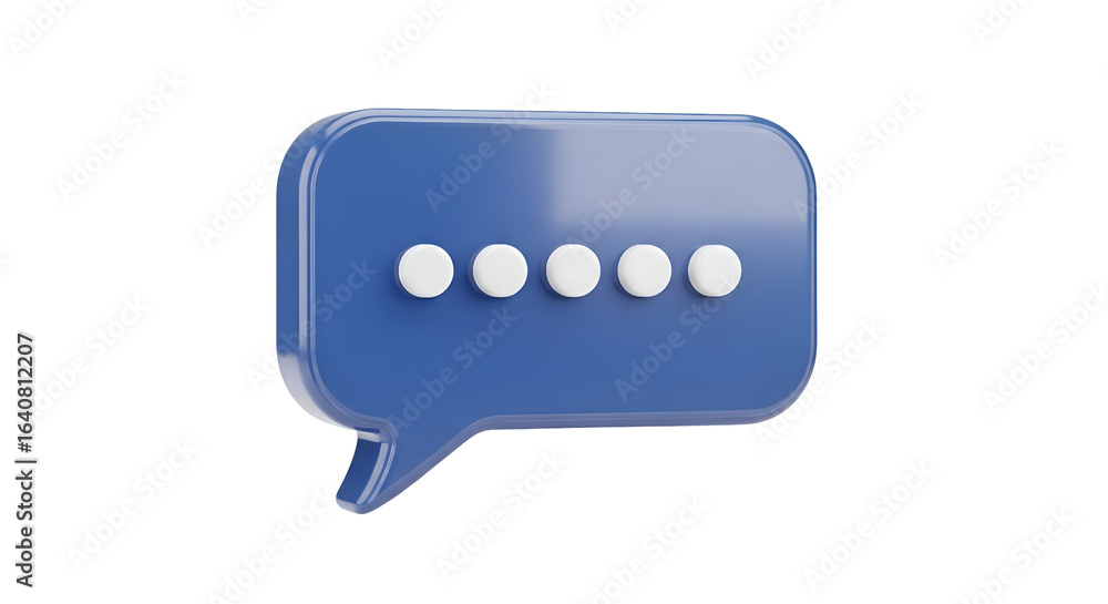 Poster Blue Speech Bubble Shows Loading with Transparent Background