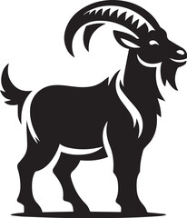 Goat silhouette, vector illustration