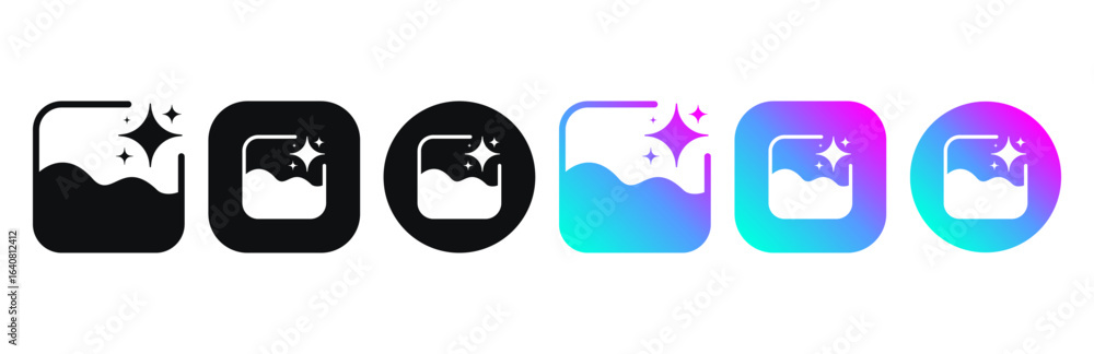 Poster artificial intelligence ai modern logo icons for a generative application and online website. vector