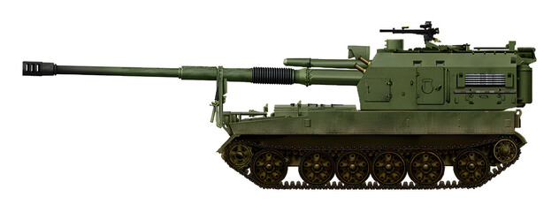 PLZ-T54 (Self-propelled gun concept based on a modified T-54 chassis, with a turret from the PLZ-05 self-propelled gun and a 155mm gun)