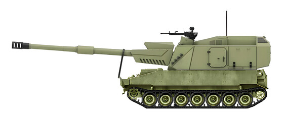 M45A4 SPH (The concept of a tracked self-propelled gun based on the M109 hull, using a turret and 155mm gun from the PLZ-45A4) © Tikros