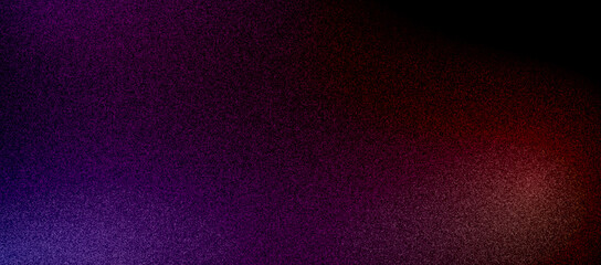 Abstract background rough texture noise grain gradient purple red dark black light. Illustration design backdrop product header element wallpaper website book cover.