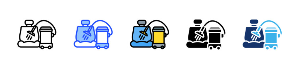 Car Interior Cleaning Icon Collection With Multiple Styles
