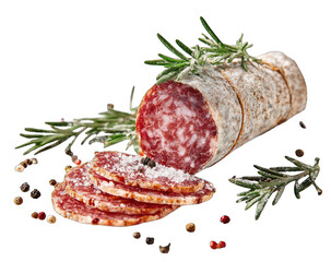 Sliced salami with rosemary and pepper (1)