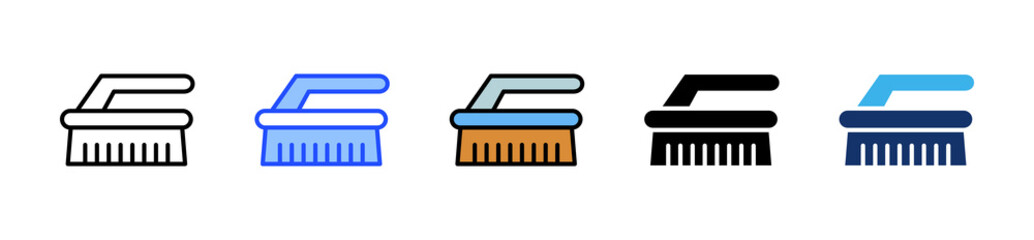 Scrub Brush Icon Collection With Multiple Styles