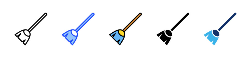 Broom Icon Collection With Multiple Styles