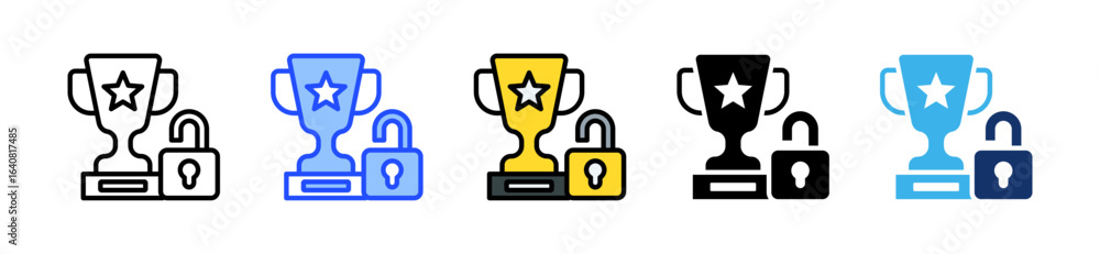 Poster reward unlock icon collection with multiple styles