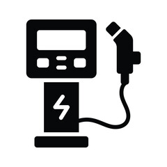 Download our modern glyph style icon of charging station