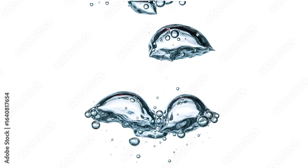 Poster Water Bubbles Float with Transparent Background