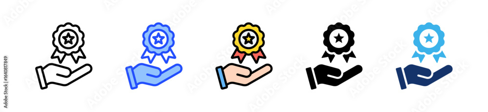 Poster loyalty badge icon collection with multiple styles