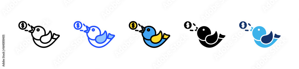 Poster early bird icon collection with multiple styles