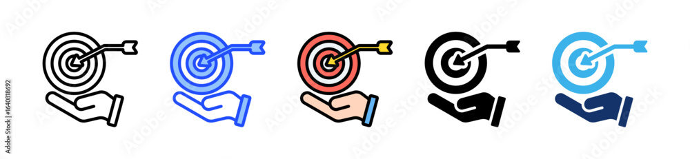 Poster stretch goal icon collection with multiple styles