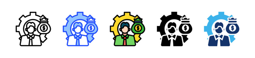 Equity Fund Icon Collection With Multiple Styles