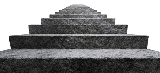 Gray stone steps ascend to a dark apex