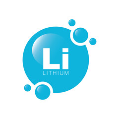 Lithium molecule models - vector, icon.